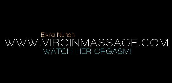  Redhead babe Elvira Nunah gets her virgin pussy massaged